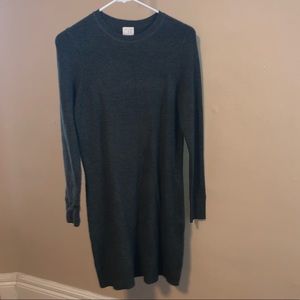 Green Textured Sweater Dress